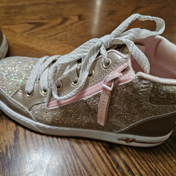 Skechers Gold Glitter Adaptive High Tops size 4.5 - Picture 2 of 5